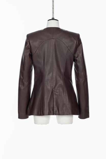 COLLARLESS LEATHER JACKET - FETICO