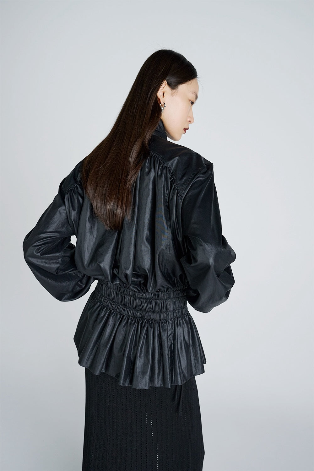 NYLON TAFFETA GATHERED BLOUSON - FETICO