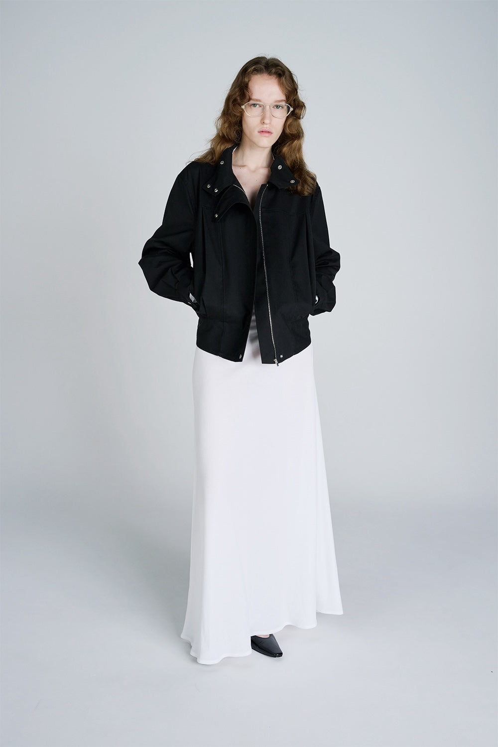 COATED BLEND WOOL FUNNEL NECK JACKET - FETICO