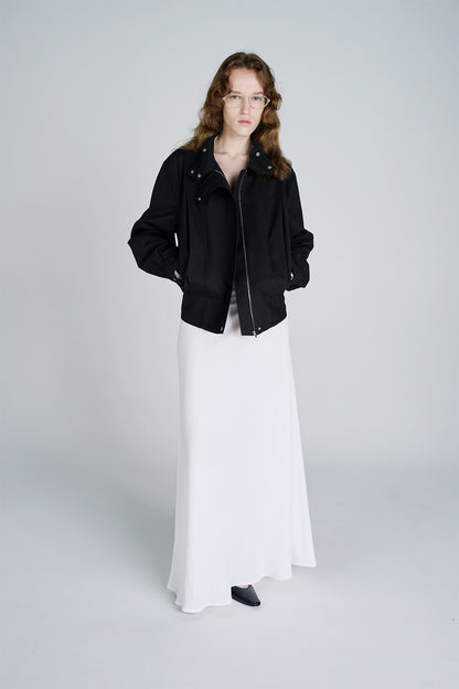 COATED BLEND WOOL FUNNEL NECK JACKET - FETICO