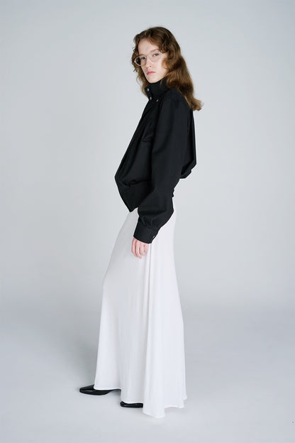 COATED BLEND WOOL FUNNEL NECK JACKET - FETICO