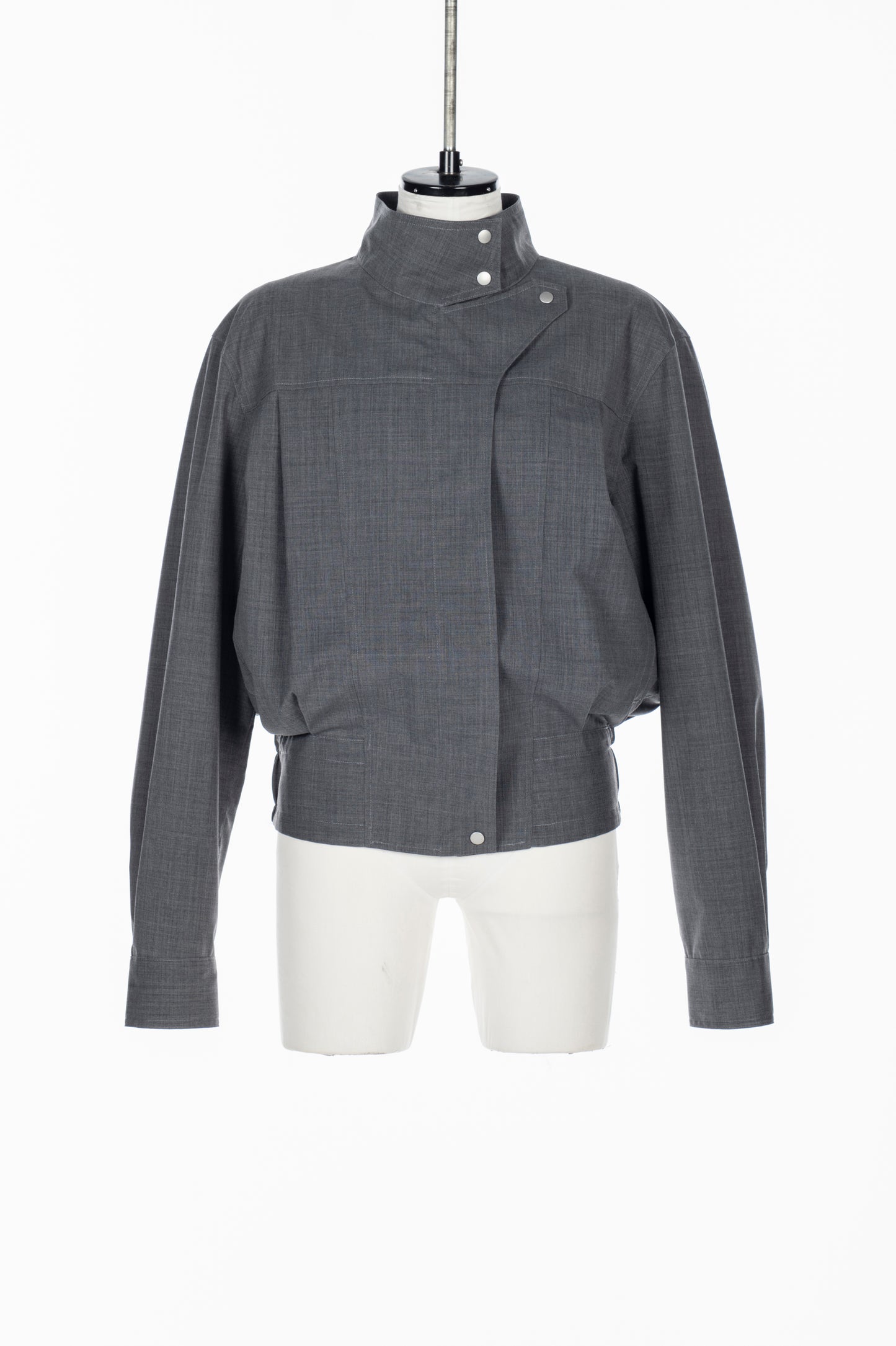 COATED BLEND WOOL FUNNEL NECK JACKET - FETICO