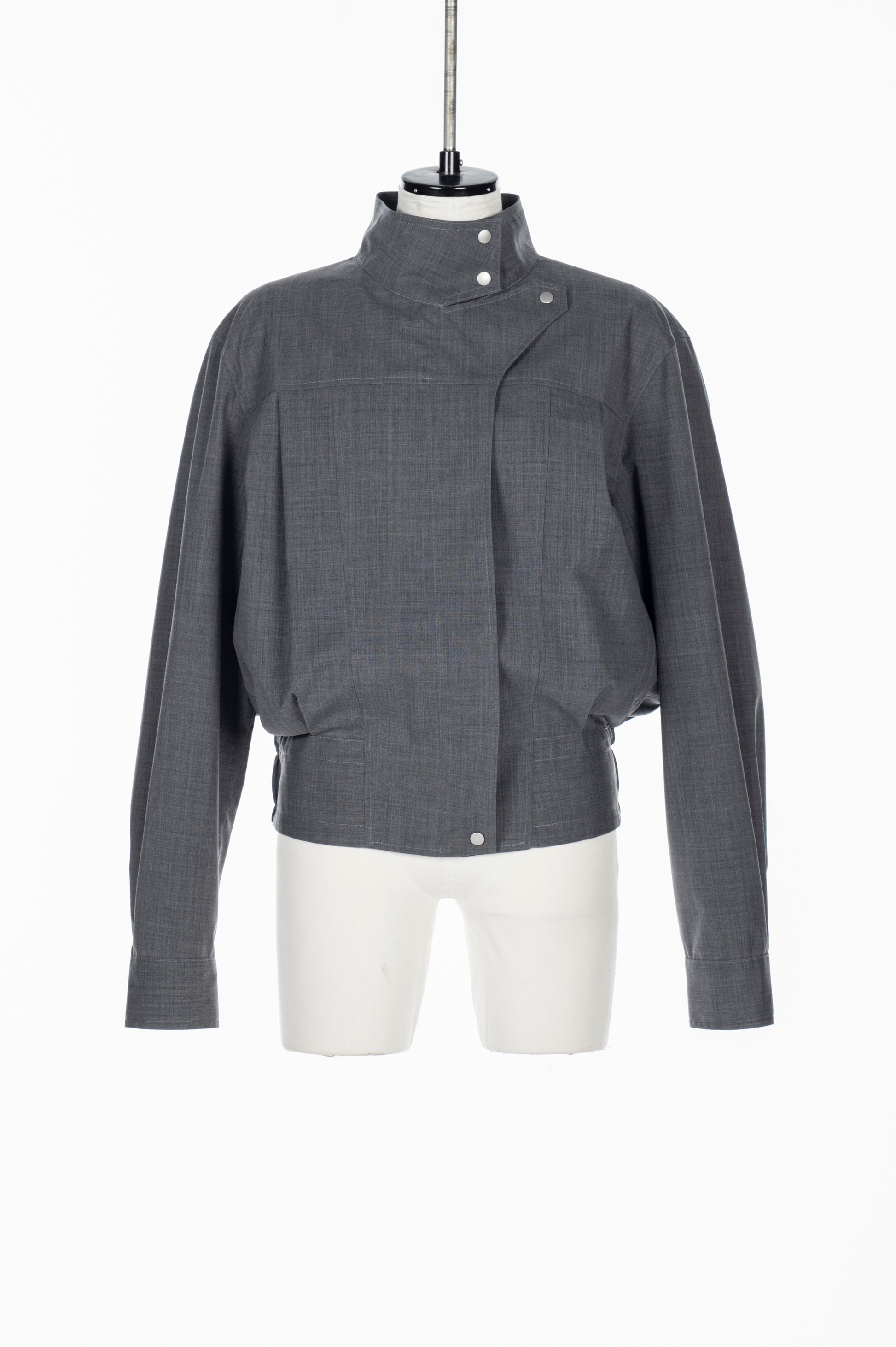 COATED BLEND WOOL FUNNEL NECK JACKET - FETICO