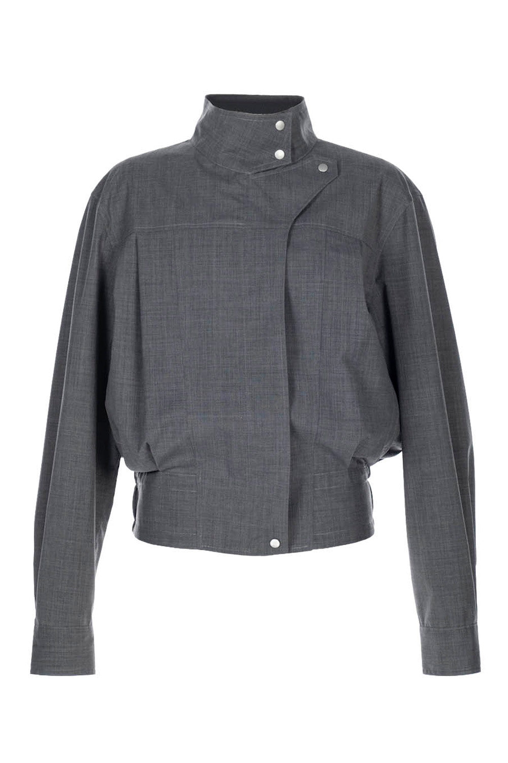 COATED BLEND WOOL FUNNEL NECK JACKET - FETICO