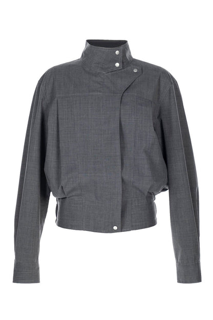 COATED BLEND WOOL FUNNEL NECK JACKET - FETICO