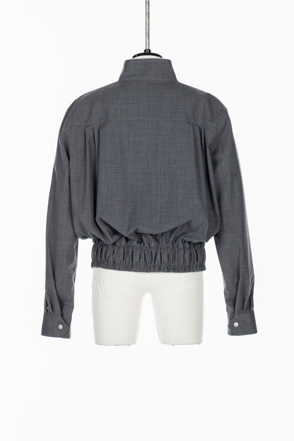 COATED BLEND WOOL FUNNEL NECK JACKET - FETICO