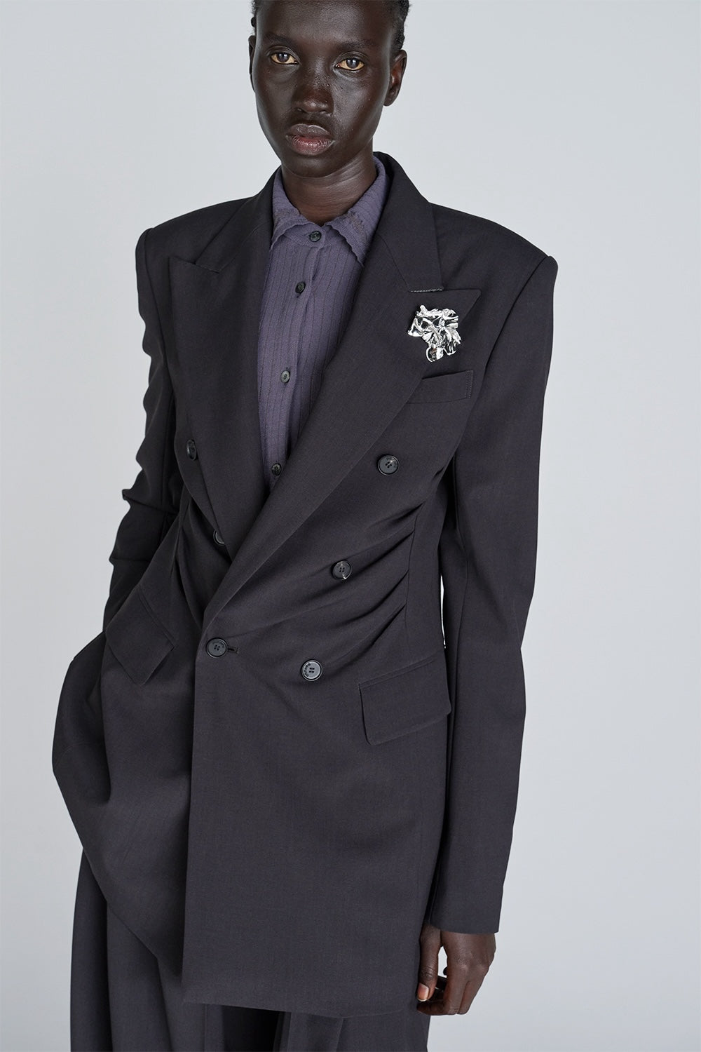 FINE WOOL DOUBLE BREASTED JACKET - FETICO
