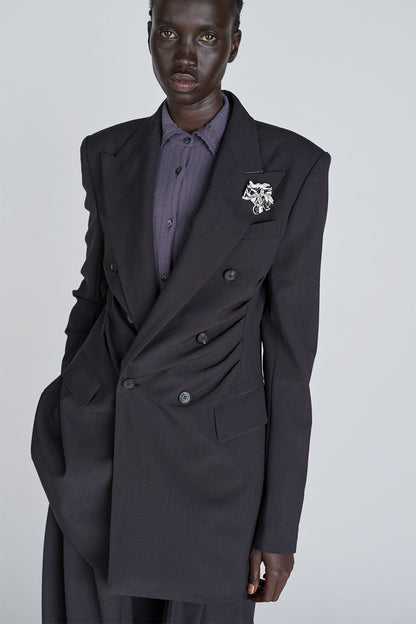 FINE WOOL DOUBLE BREASTED JACKET - FETICO