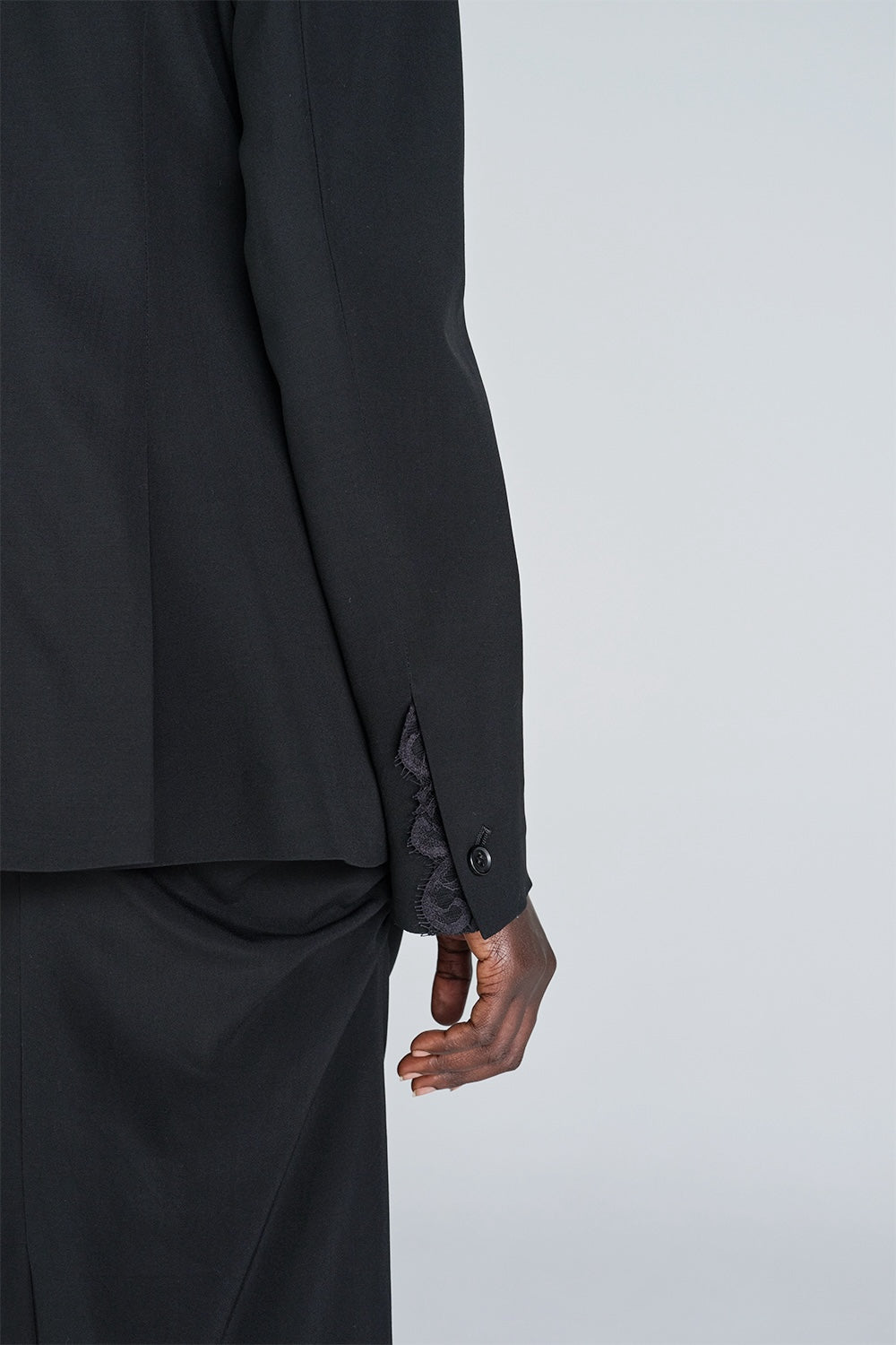 FINE WOOL COLLARLESS JACKET - FETICO