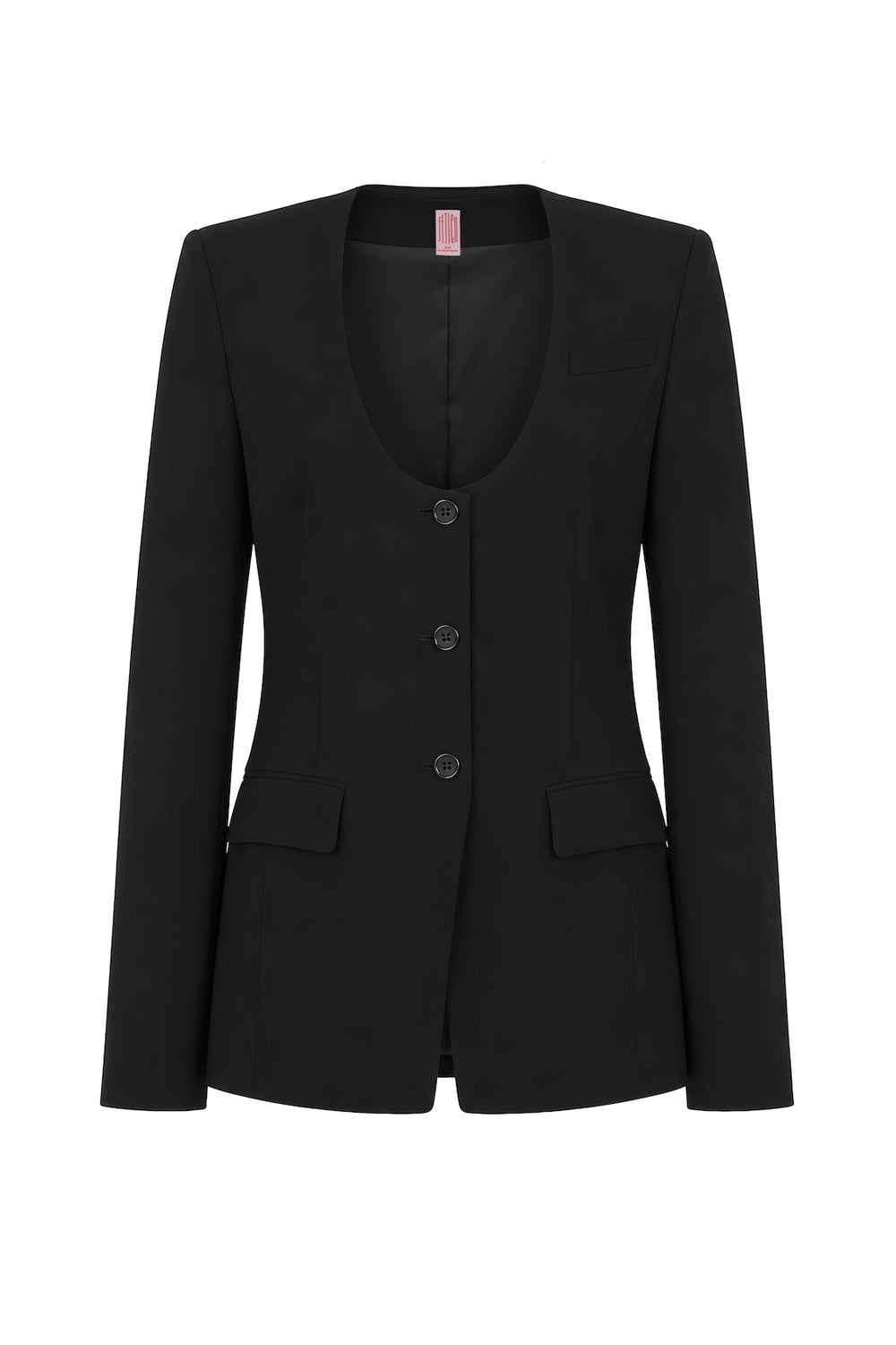 FINE WOOL COLLARLESS JACKET - FETICO