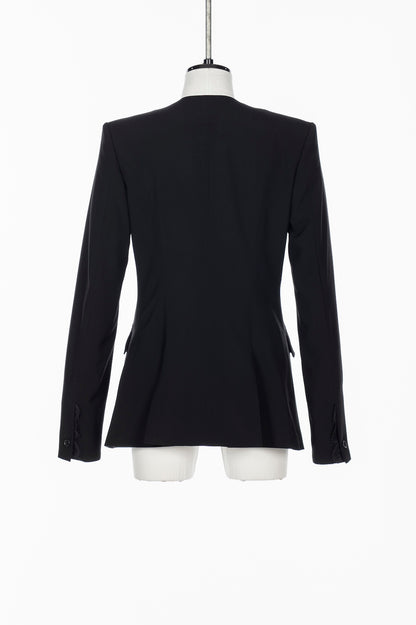 FINE WOOL COLLARLESS JACKET - FETICO