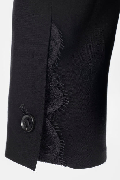 FINE WOOL COLLARLESS JACKET - FETICO