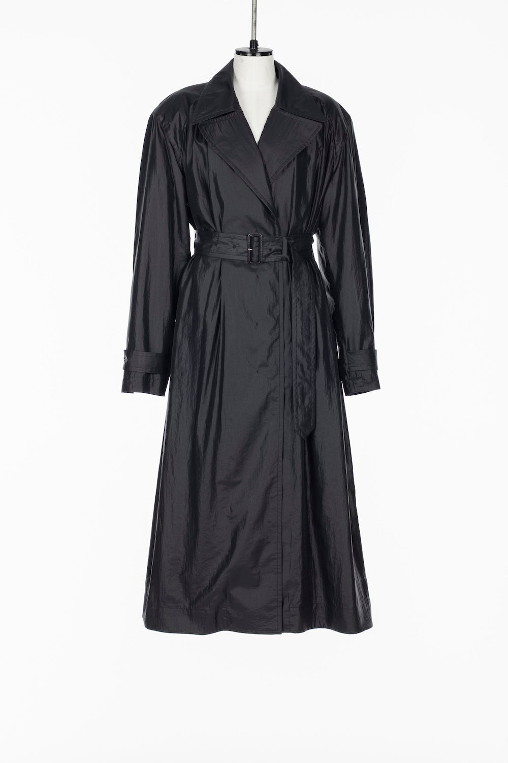 NYLON TAFFETA GATHERED TRENCH COAT - FETICO