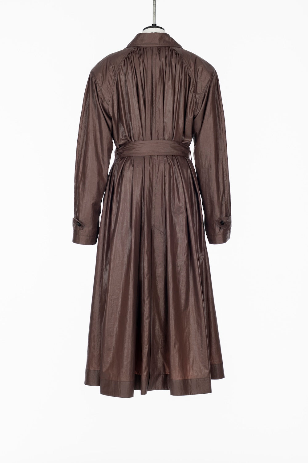 NYLON TAFFETA GATHERED TRENCH COAT - FETICO