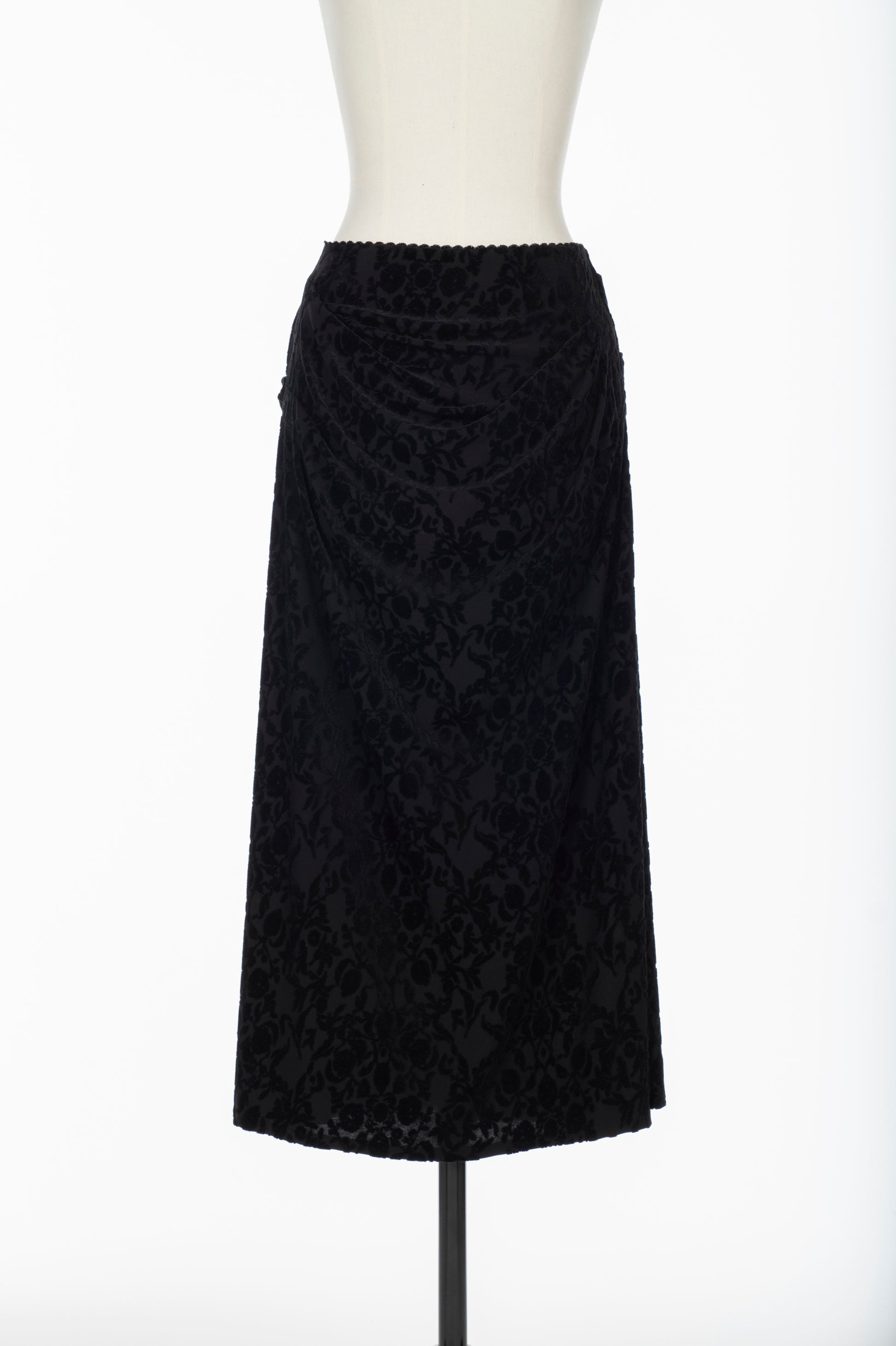 VELOUR JACQUARD DRAPED SKIRT - FETICO