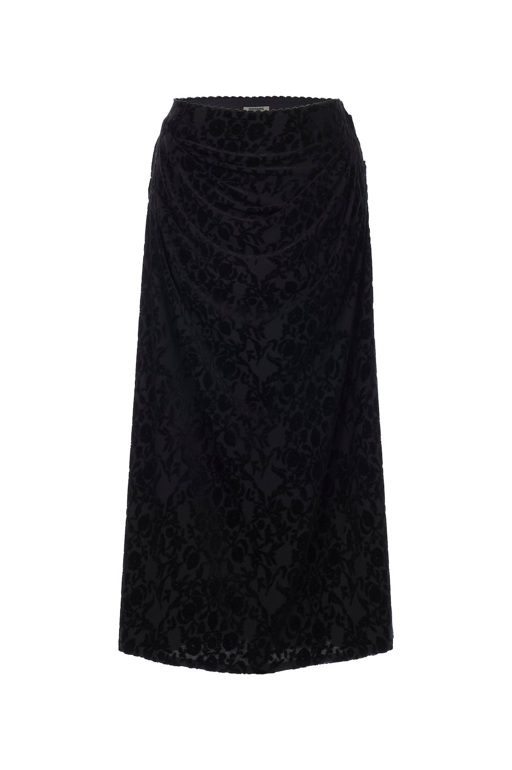 VELOUR JACQUARD DRAPED SKIRT - FETICO