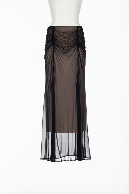 GATHERED SHEER JERSEY LAYERED SKIRT - FETICO
