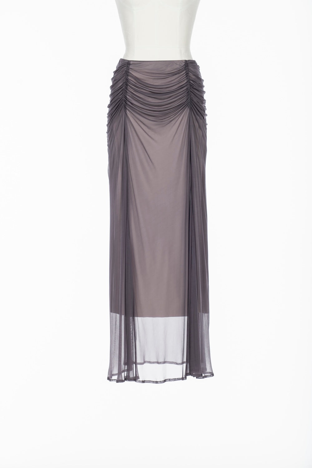 GATHERED SHEER JERSEY LAYERED SKIRT - FETICO