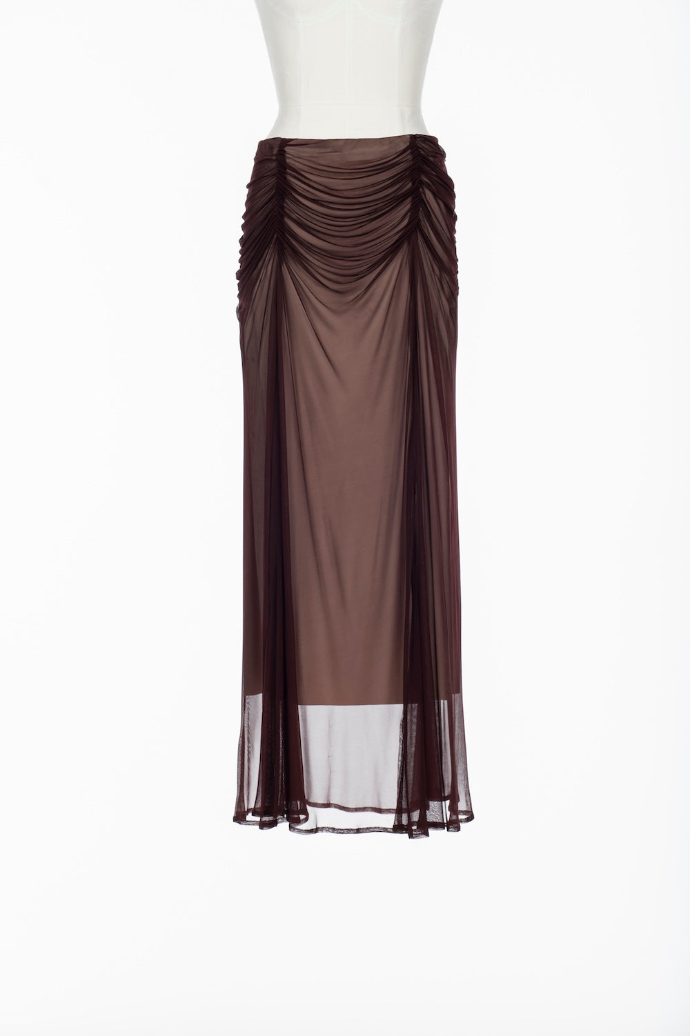 GATHERED SHEER JERSEY LAYERED SKIRT - FETICO