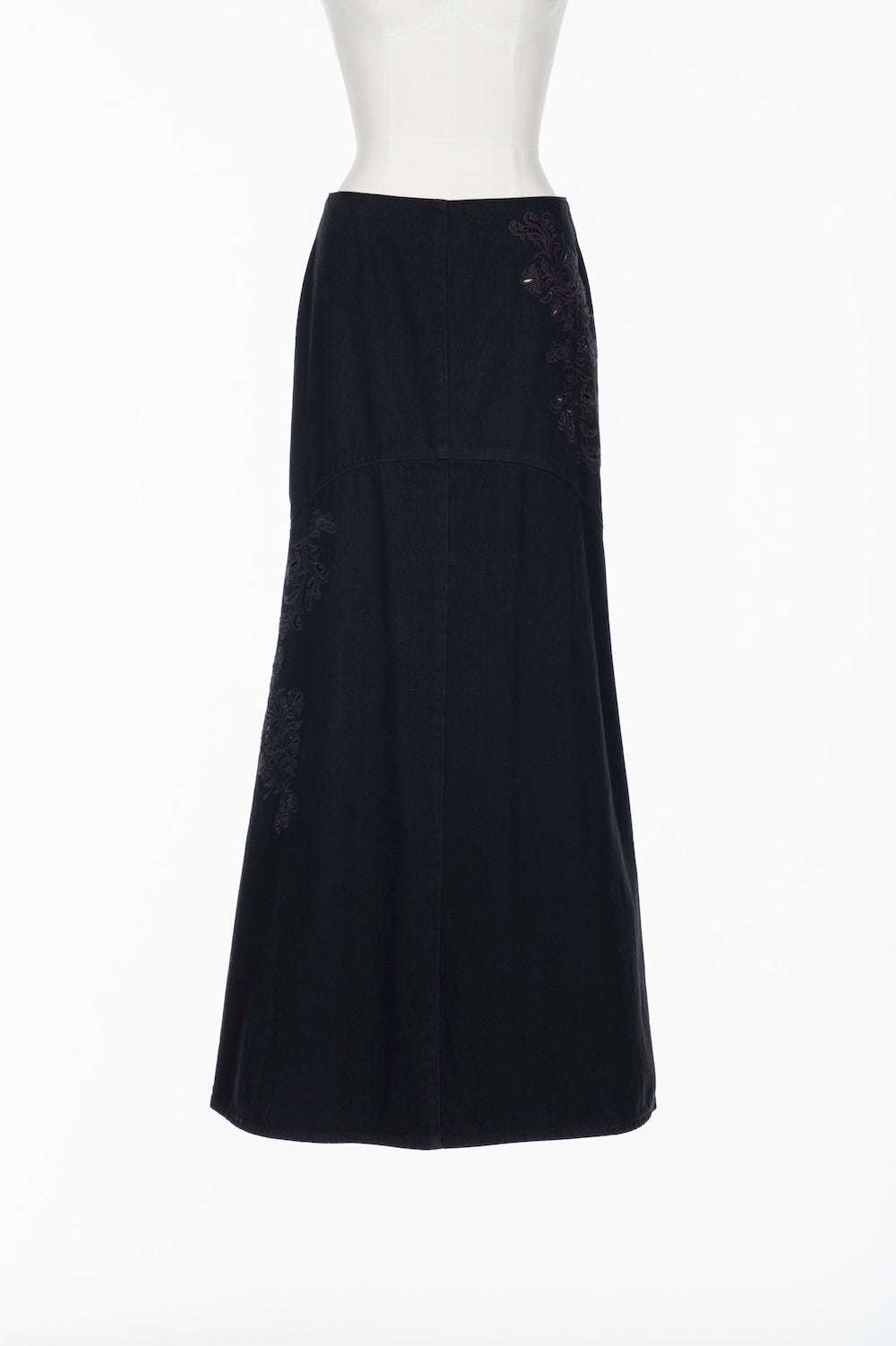 ARABESQUE EMBROIDERED DENIM SKIRT - FETICO