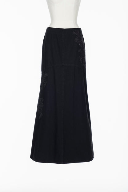 ARABESQUE EMBROIDERED DENIM SKIRT - FETICO