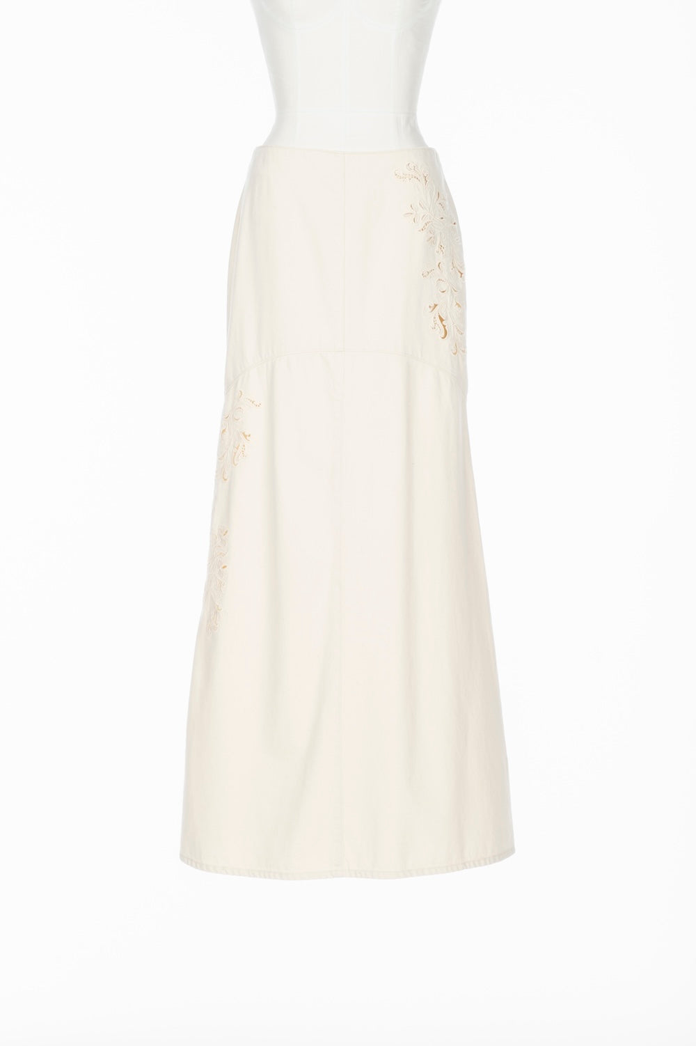 ARABESQUE EMBROIDERED DENIM SKIRT - FETICO