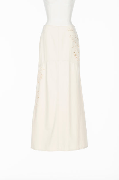 ARABESQUE EMBROIDERED DENIM SKIRT - FETICO