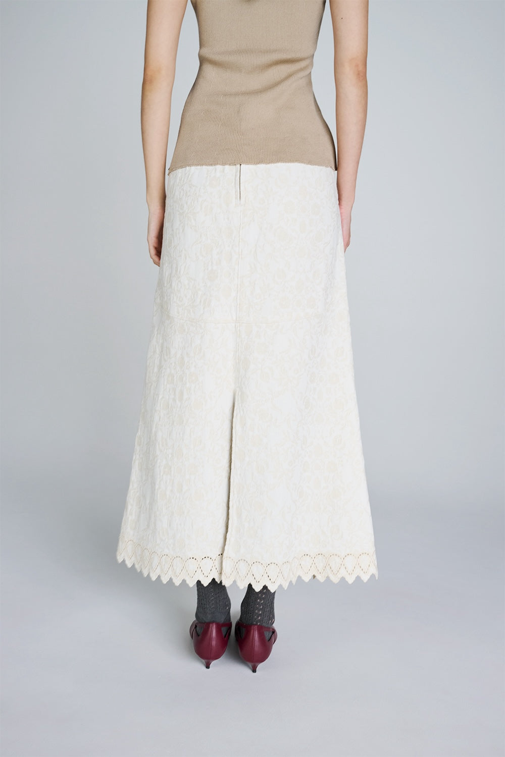 ARABESQUE JACQUARD DENIM SKIRT - FETICO