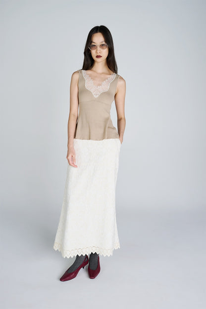 ARABESQUE JACQUARD DENIM SKIRT - FETICO