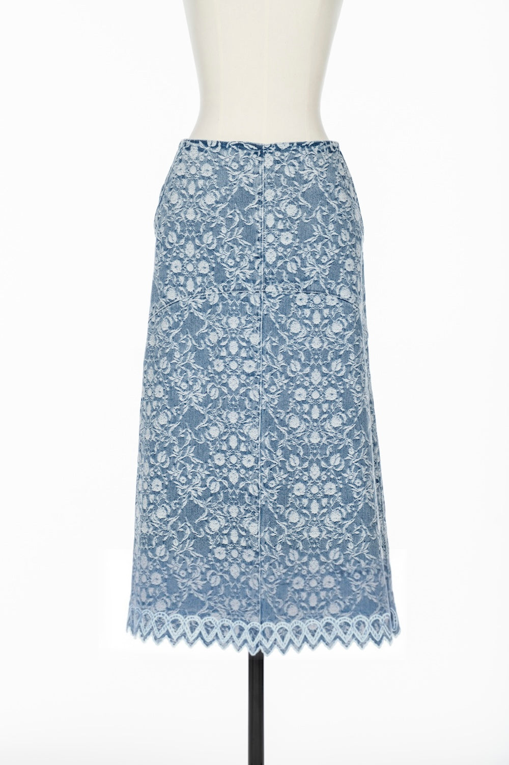 ARABESQUE JACQUARD DENIM SKIRT - FETICO