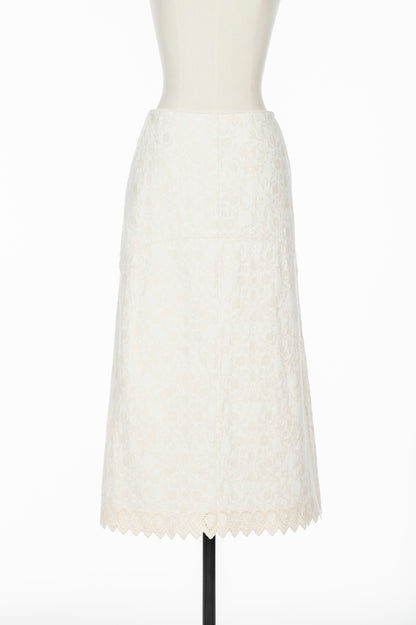 ARABESQUE JACQUARD DENIM SKIRT - FETICO