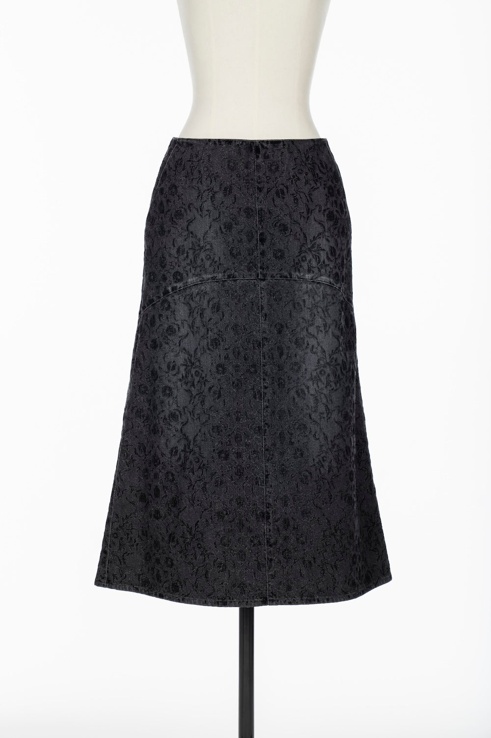 ARABESQUE FLOCKED DENIM SKIRT - FETICO