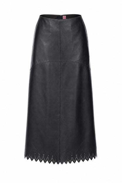 SCALLOPED LEATHER SKIRT - FETICO