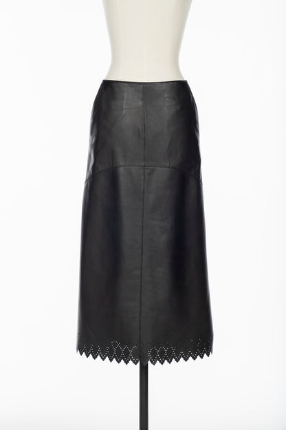 SCALLOPED LEATHER SKIRT - FETICO