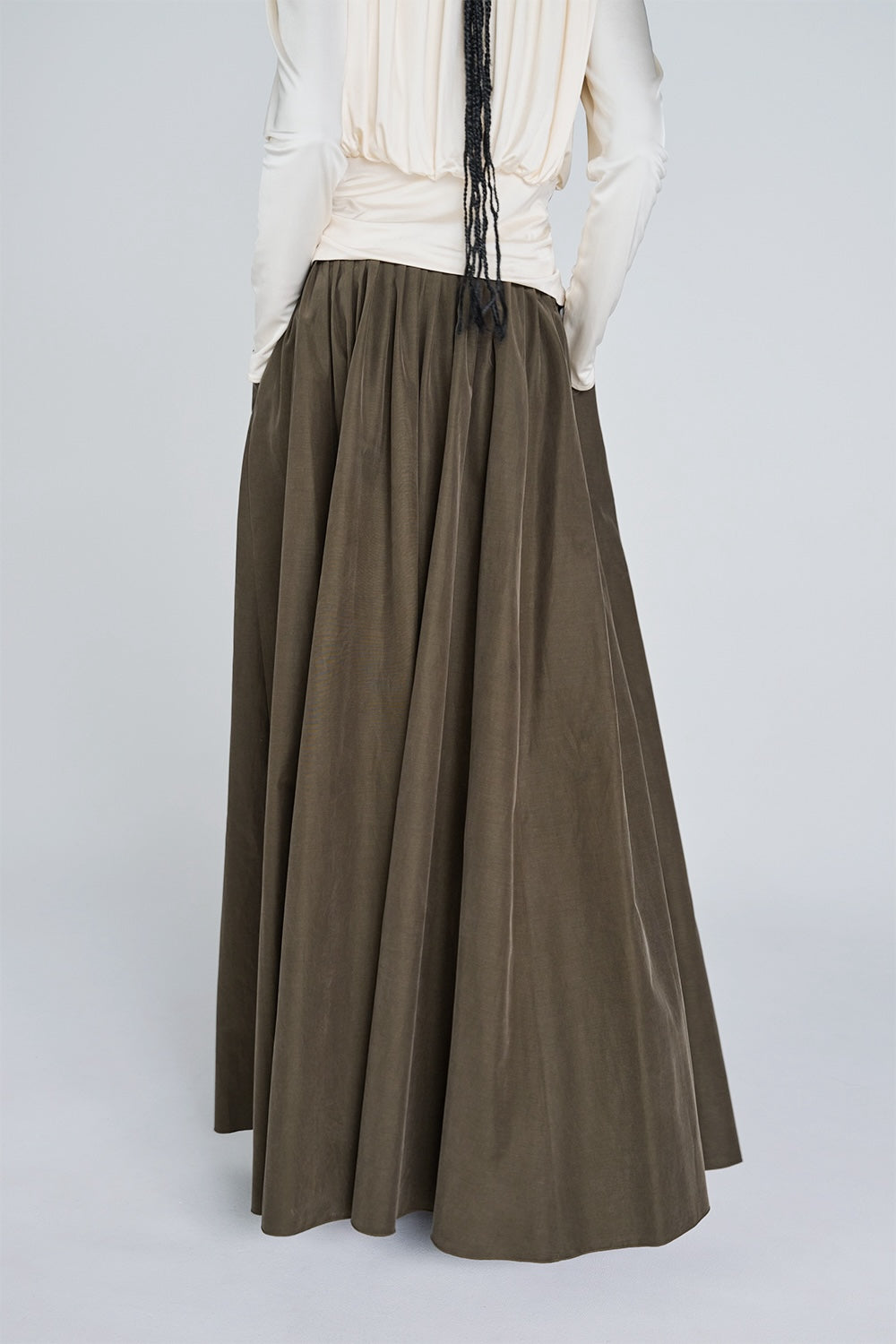 POWDERY WEATHER PINTUCK MAXI SKIRT - FETICO