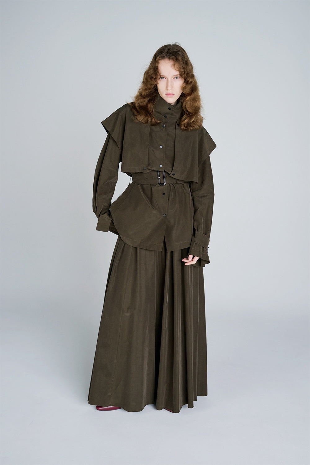 POWDERY WEATHER PINTUCK MAXI SKIRT - FETICO