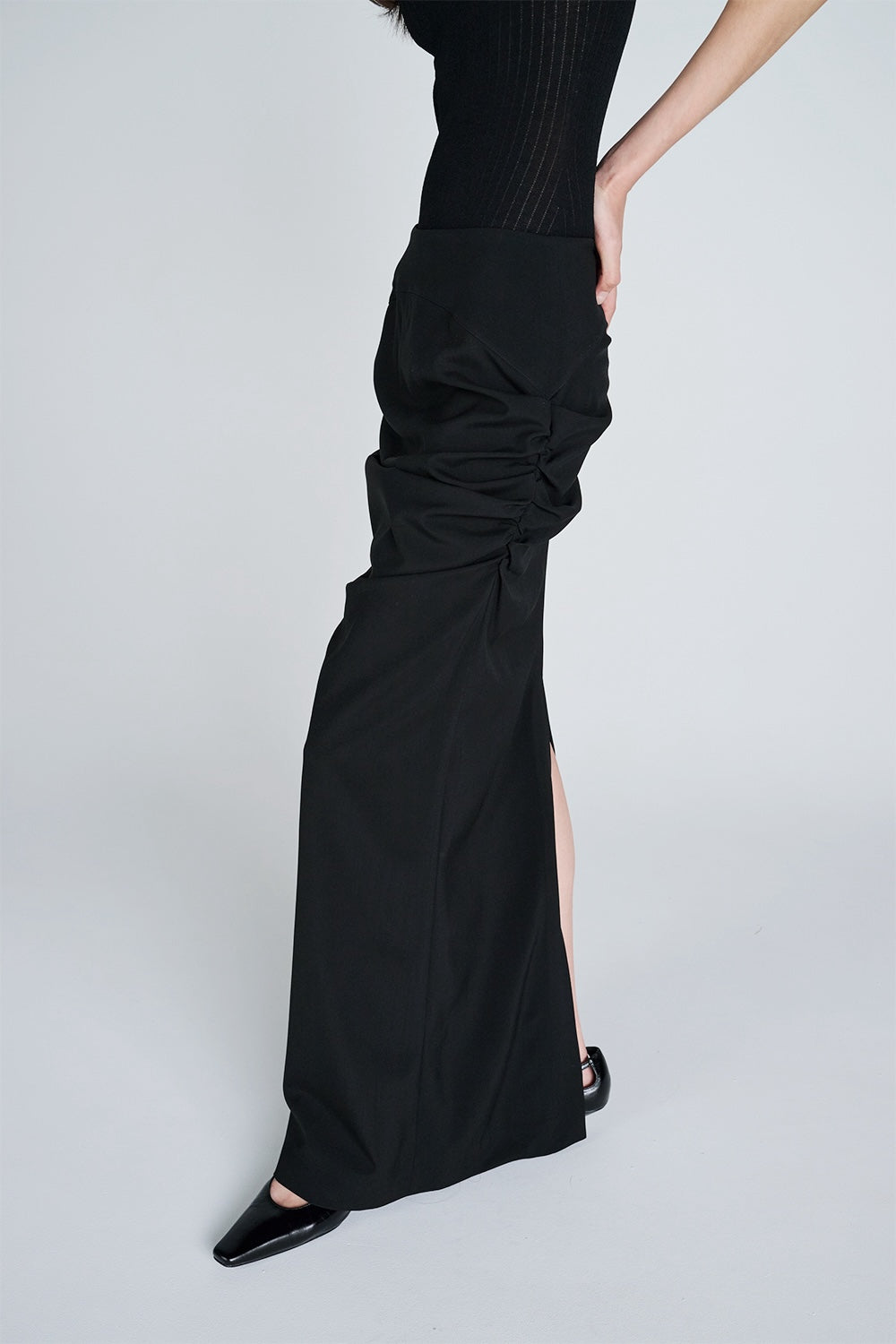 FINE WOOL DRAPED SKIRT - FETICO