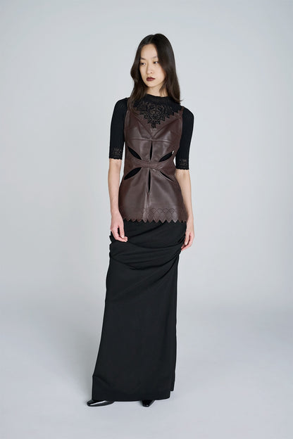 FINE WOOL DRAPED SKIRT - FETICO