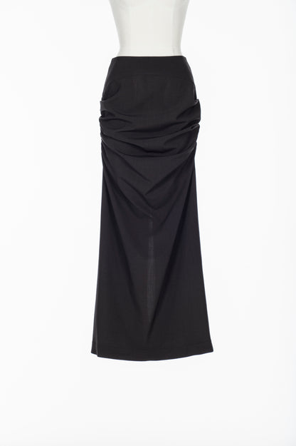 FINE WOOL DRAPED SKIRT - FETICO