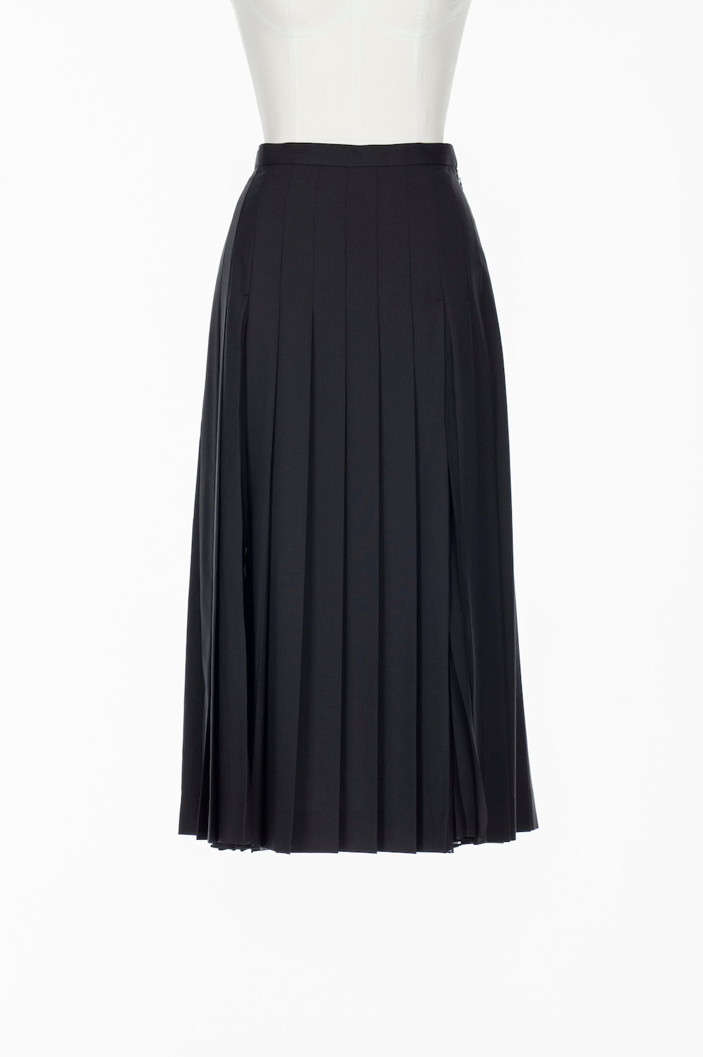 BLEND WOOL & CHIFFON COMBINED PLEATED SKIRT - FETICO