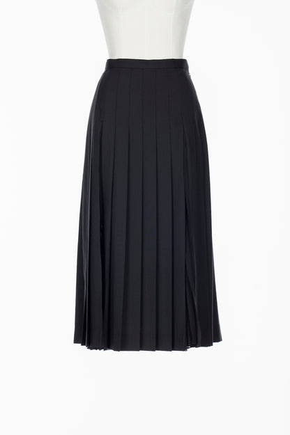 BLEND WOOL & CHIFFON COMBINED PLEATED SKIRT - FETICO