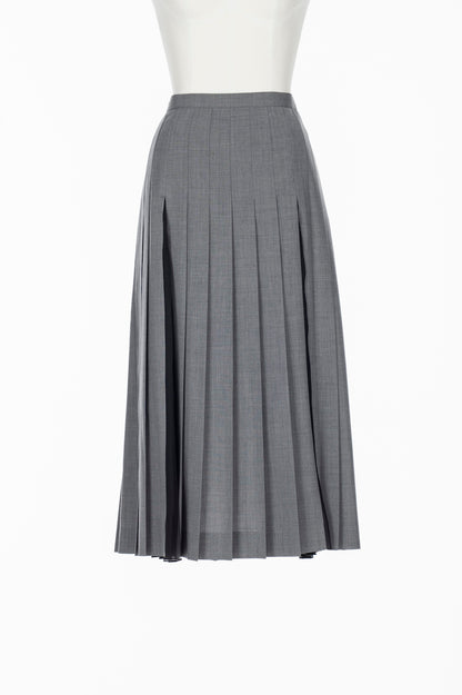 BLEND WOOL & CHIFFON COMBINED PLEATED SKIRT - FETICO