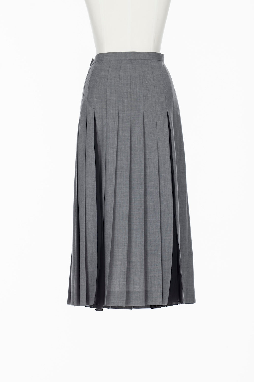 BLEND WOOL & CHIFFON COMBINED PLEATED SKIRT - FETICO