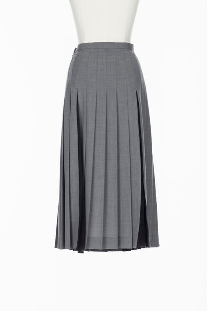 BLEND WOOL & CHIFFON COMBINED PLEATED SKIRT - FETICO