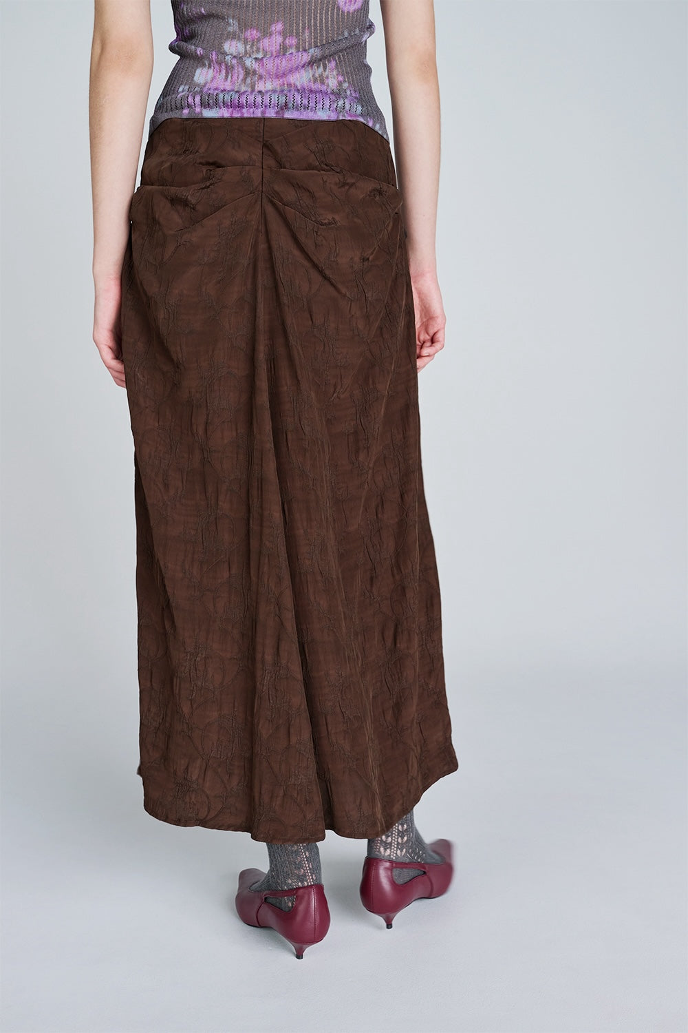 ACANTHUS JACQUARD DRAPED SKIRT - FETICO