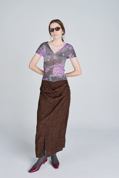 ACANTHUS JACQUARD DRAPED SKIRT - FETICO