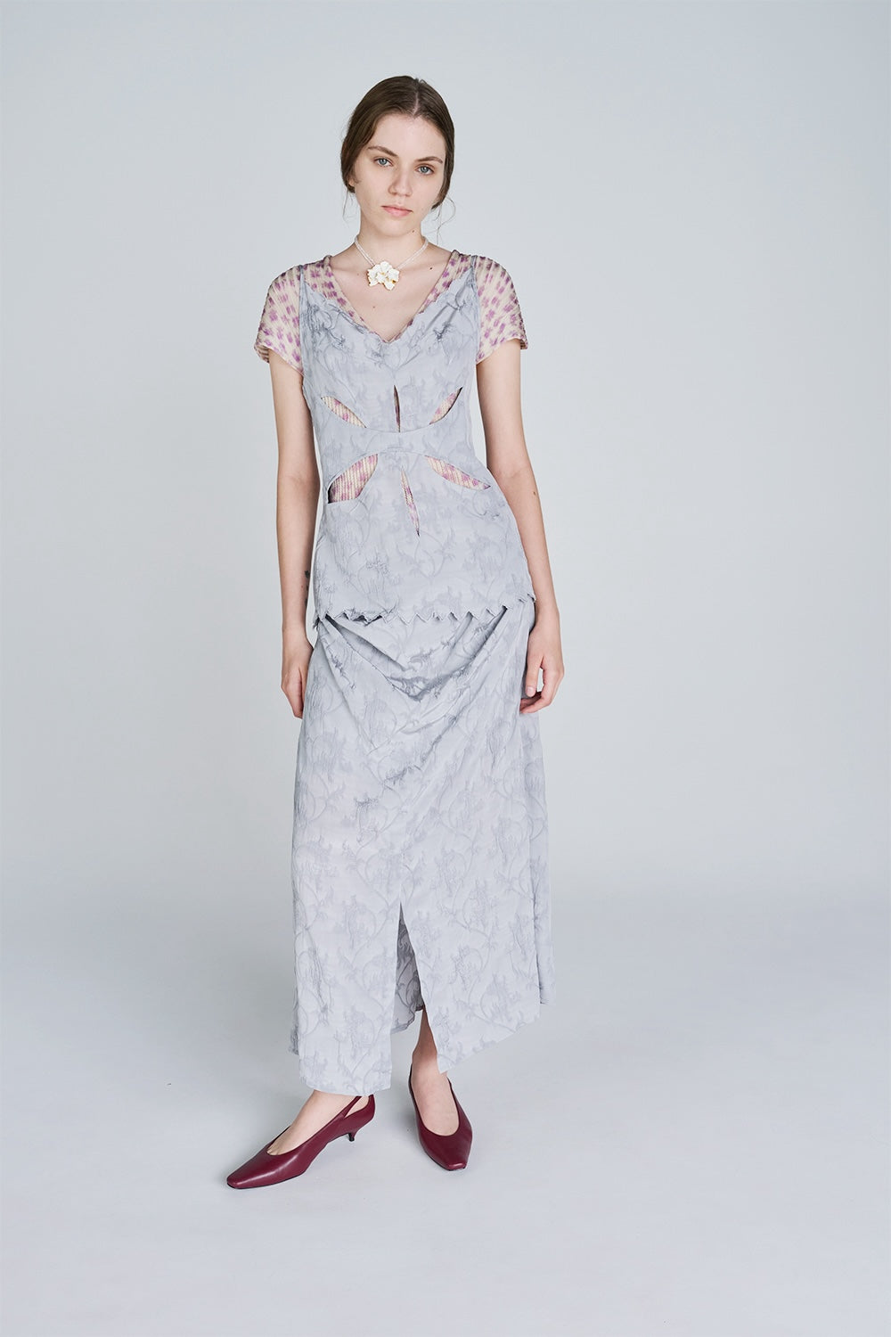 ACANTHUS JACQUARD DRAPED SKIRT - FETICO