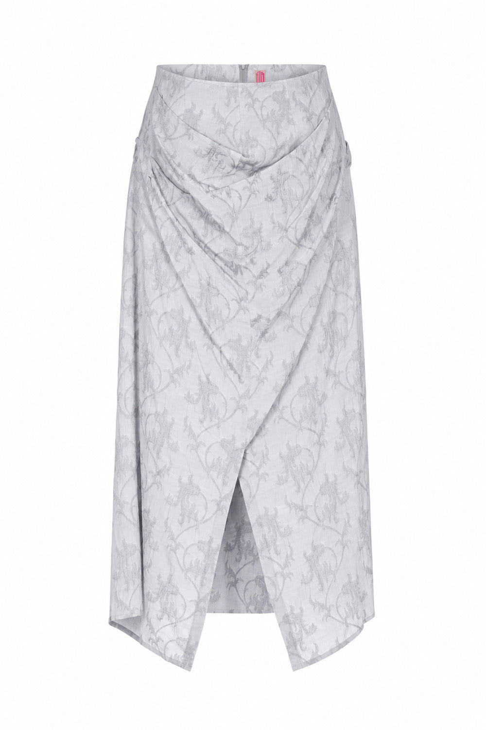 ACANTHUS JACQUARD DRAPED SKIRT - FETICO