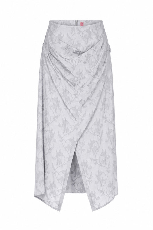 ACANTHUS JACQUARD DRAPED SKIRT - FETICO