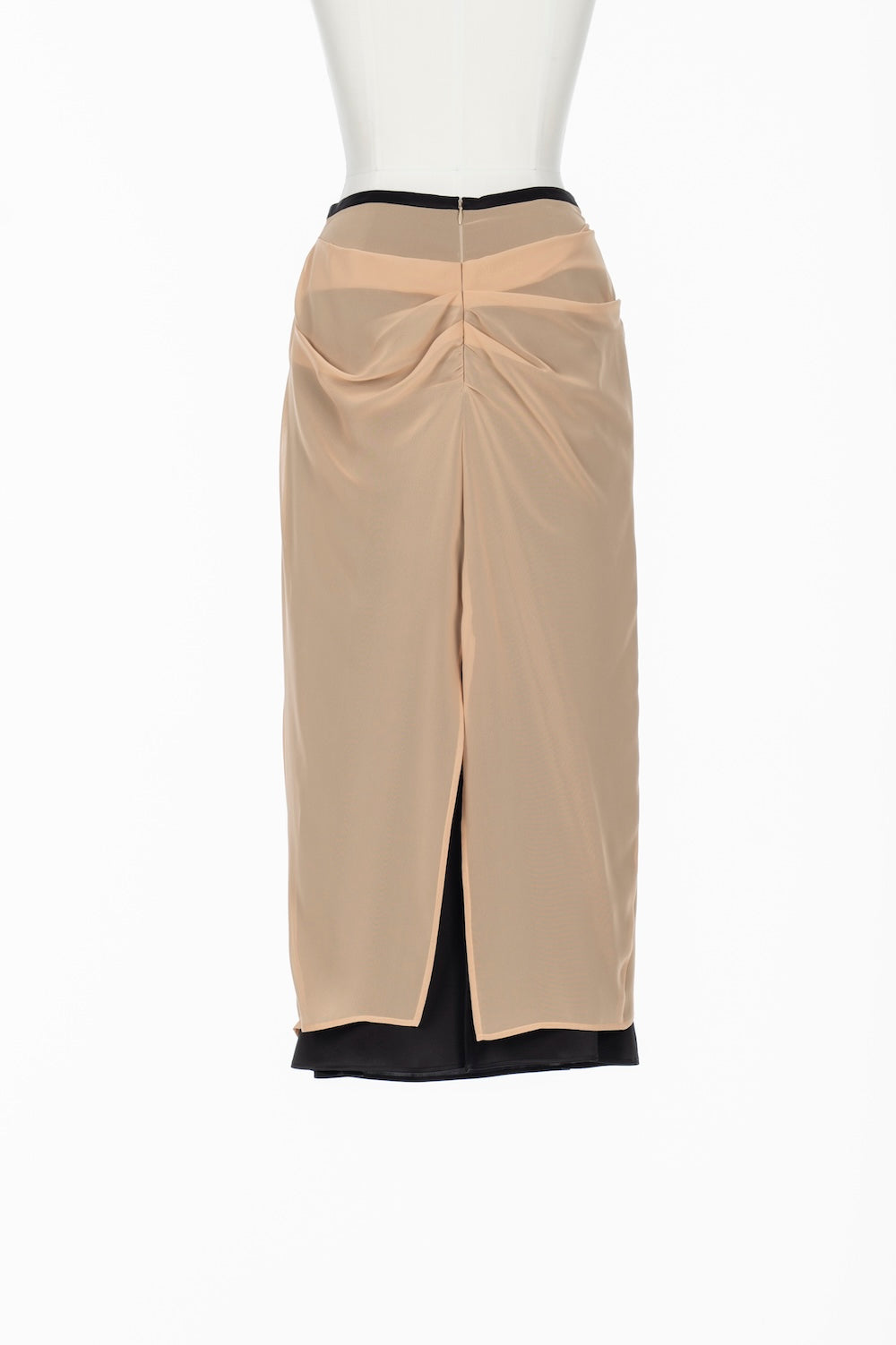 SATIN & SHEER LAYERED SKIRT - FETICO